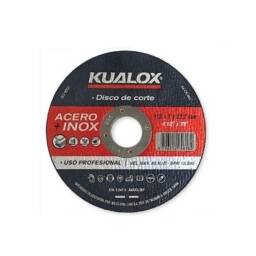 Disco de corte Inox.- Metal 4 1/2" 115x1.0x22.2 Kualox